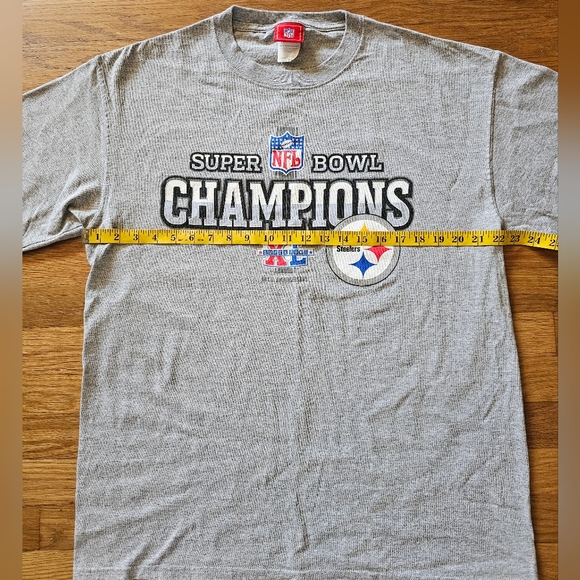 NFL Pittsburgh Steelers Short Sleeve Gray Super Bowl 40 XL Men's Size Large - Picture 6 of 11